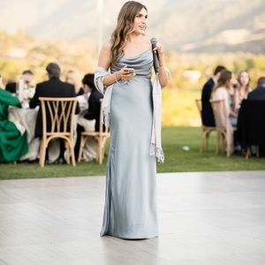 Revelry - Skye Satin Dress in French Blue size 6